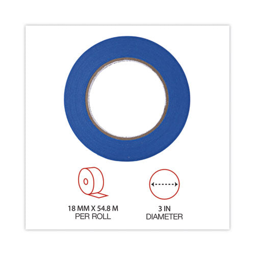 Image of Universal® Premium Blue Masking Tape With Uv Resistance, 3" Core, 18 Mm X 54.8 M, Blue, 2/pack