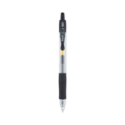 Image of Pilot® G2 Premium Gel Pen Convenience Pack, Retractable, Extra-Fine 0.38 mm, Black Ink, Smoke/Black Barrel, Dozen