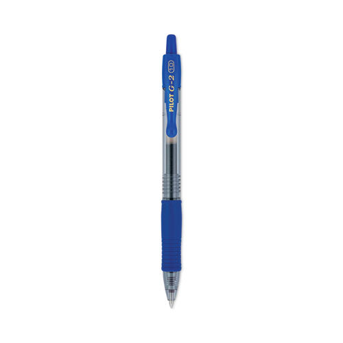 Image of Pilot® G2 Premium Gel Pen, Retractable, Bold 1 mm, Blue Ink, Smoke/Blue Barrel, Dozen