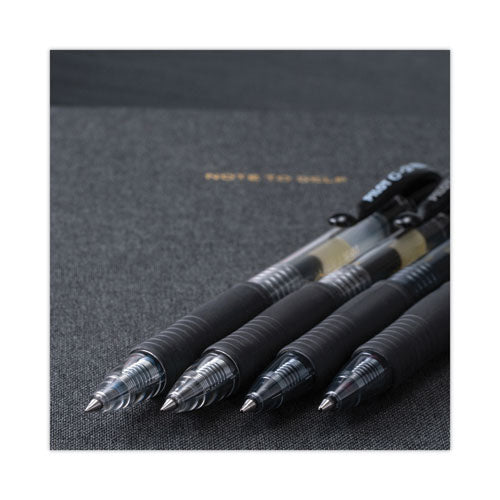 Image of Pilot® G2 Premium Gel Pen, Retractable, Bold 1 mm, Black Ink, Smoke/Black Barrel, Dozen