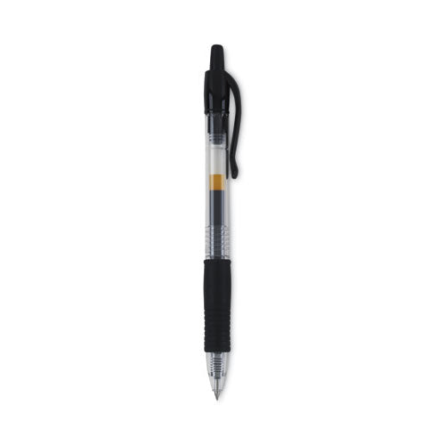 Image of Pilot® G2 Premium Gel Pen, Retractable, Bold 1 mm, Black Ink, Smoke/Black Barrel, Dozen
