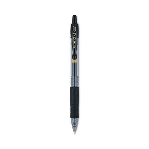 Image of Pilot® G2 Premium Gel Pen, Retractable, Bold 1 mm, Black Ink, Smoke/Black Barrel, Dozen