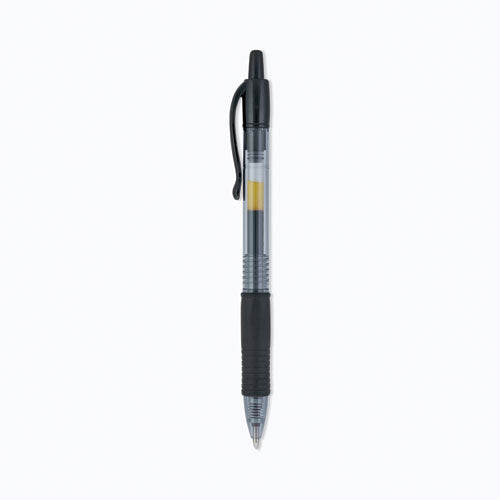 Image of Pilot® G2 Premium Gel Pen, Retractable, Extra-Fine 0.5 mm, Black Ink, Smoke/Black Barrel, Dozen