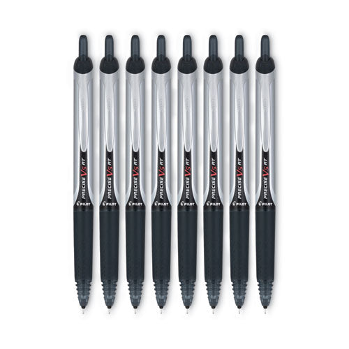 Image of Pilot® Precise V5RT Rollerball Pen, Retractable, Extra-Fine 0.5 mm, Black Ink, Black Barrel