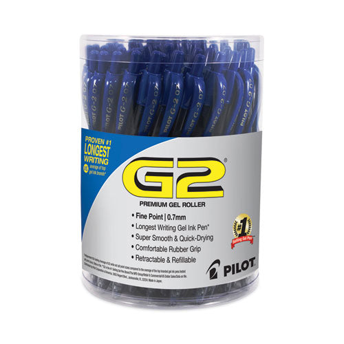 Image of Pilot® G2 Premium Gel Pen Convenience Pack, Retractable, Fine 0.7 mm, Black Ink, Smoke/Black Barrel, 36/Pack