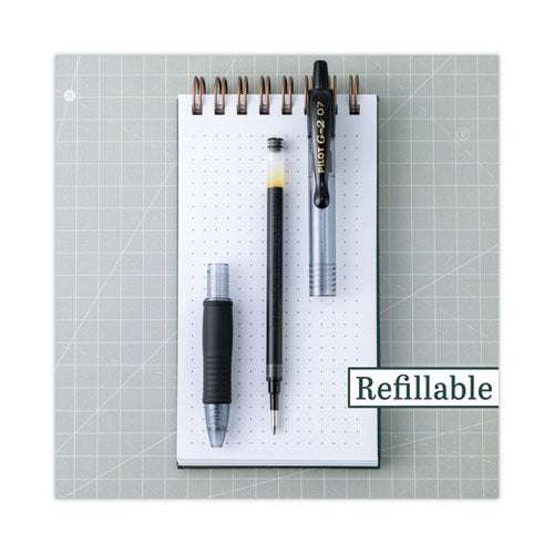 Image of Pilot® G2 Premium Gel Pen Convenience Pack, Retractable, Fine 0.7 mm, Black Ink, Smoke/Black Barrel, 36/Pack