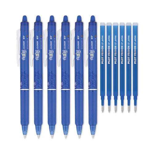 Image of Pilot® Frixion Clicker Erasable Gel Pen, Retractable, Fine 0.7 Mm, Blue Ink, Blue Barrel