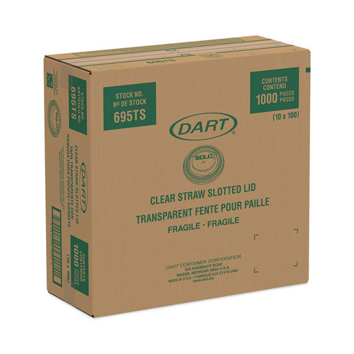 Image of Dart® Plastic Cold Cup Lids, Fits 12 oz to 14 oz Cold Cups, Plastic, Clear, 1,000/Carton