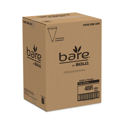 Image of SOLO® Cone Water Cups, 4 oz, Paper, White, 200/Pack