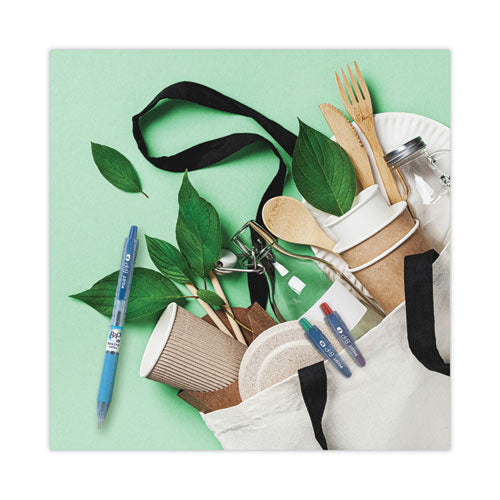 Image of Pilot® B2p Bottle-2-Pen Recycled Ballpoint Pen, Retractable, Fine 0.7 Mm, Blue Ink, Translucent Blue Barrel, Dozen