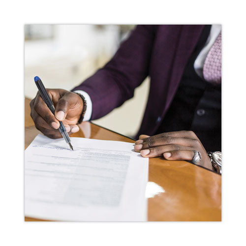 Image of Pilot® Varsity Fountain Pen, Medium 1 mm, Blue Ink, Clear/Black/Blue Barrel