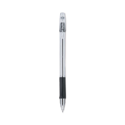 Image of Pilot® EasyTouch Ballpoint Pen, Stick, Fine 0.7 mm, Black Ink, Clear/Black Barrel, Dozen