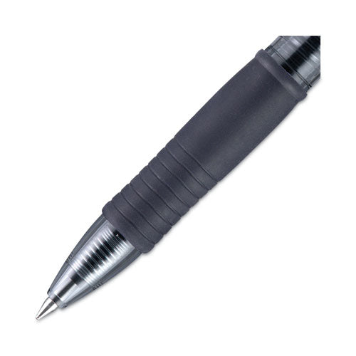 Image of Pilot® G2 Premium Gel Pen, Retractable, Fine 0.7 mm, Navy Blue Ink, Smoke/Blue Barrel, Dozen