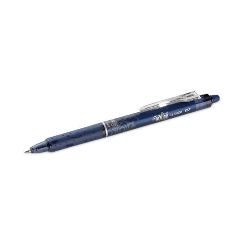 Image of Pilot® Frixion Clicker Erasable Gel Pen, Retractable, Fine 0.7 Mm, Navy Ink, Navy Barrel