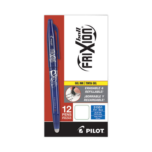 Image of Pilot® Frixion Ball Erasable Gel Pen, Stick, Fine 0.7 Mm, Blue Ink, Blue Barrel