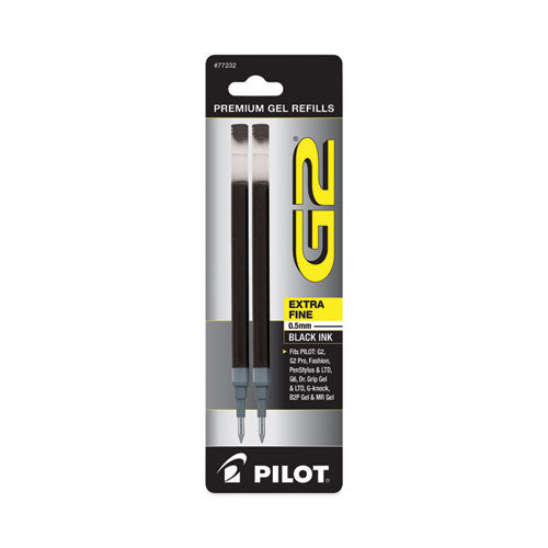 Image of Pilot® Refill For Pilot B2p, Dr Grip, G2, G6, Mr Metropolitan, Precise Begreen And Q7 Gel Pens, Extra-Fine Tip, Black Ink, 2/pack