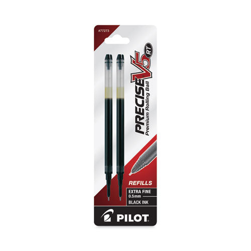 Image of Pilot® Refill For Pilot Precise V5 Rt Rolling Ball, Extra-Fine Conical Tip, Black Ink, 2/pack