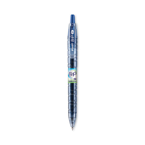 Image of Pilot® B2p Bottle-2-Pen Recycled Gel Pen, Retractable, Fine 0.7 Mm, Blue Ink, Translucent Blue Barrel