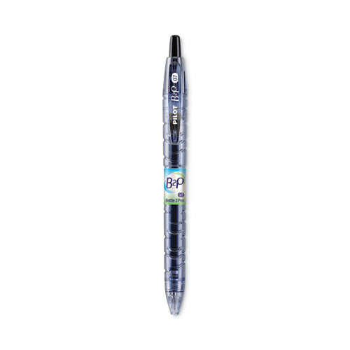Image of Pilot® B2p Bottle-2-Pen Recycled Gel Pen, Retractable, Fine 0.7 Mm, Black Ink, Translucent Blue Barrel