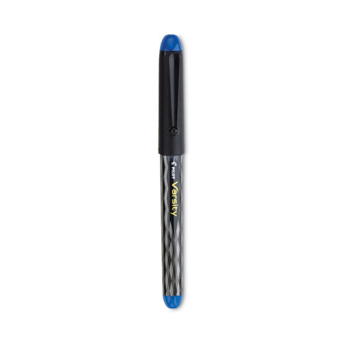Image of Pilot® Varsity Fountain Pen, Medium 1 mm, Blue Ink, Clear/Black/Blue Barrel