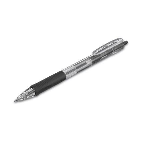 Image of Pilot® Easytouch Ballpoint Pen, Retractable, Medium 1 Mm, Black Ink, Clear Barrel, Dozen