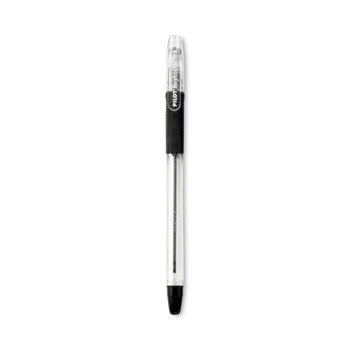 Image of Pilot® EasyTouch Ballpoint Pen, Stick, Fine 0.7 mm, Black Ink, Clear/Black Barrel, Dozen