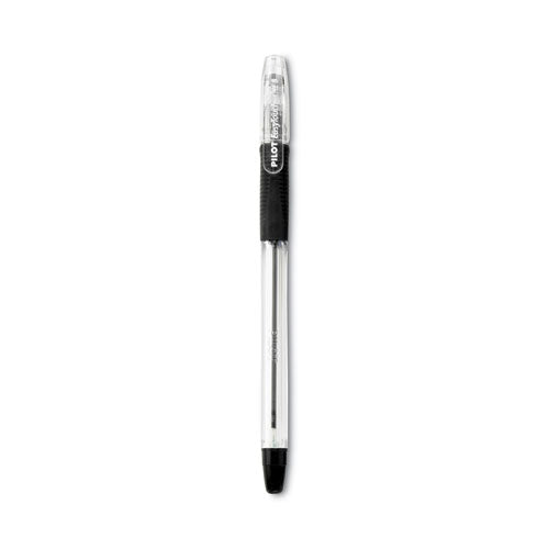 Image of Pilot® EasyTouch Ballpoint Pen, Stick, Medium 1 mm, Black Ink, Clear/Black Barrel, Dozen