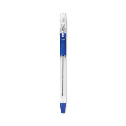 Image of Pilot® EasyTouch Ballpoint Pen, Stick, Medium 1 mm, Blue Ink, Clear/Blue Barrel, Dozen