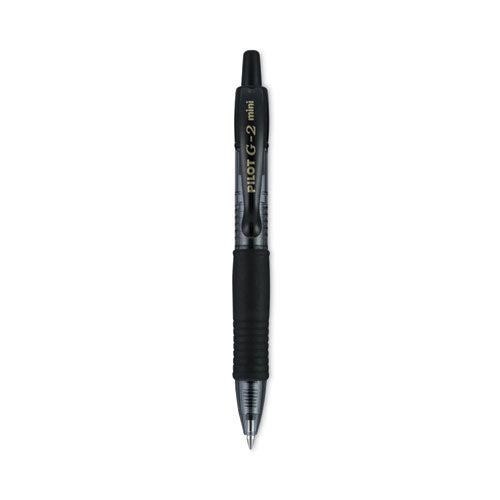 Image of Pilot® G2 Mini Gel Pen, Retractable, Fine 0.7 mm, Black Ink, Smoke/Black Barrel, 4/Pack
