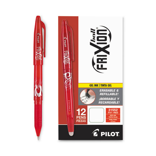 Image of Pilot® Frixion Ball Erasable Gel Pen, Stick, Fine 0.7 Mm, Red Ink, Red Barrel