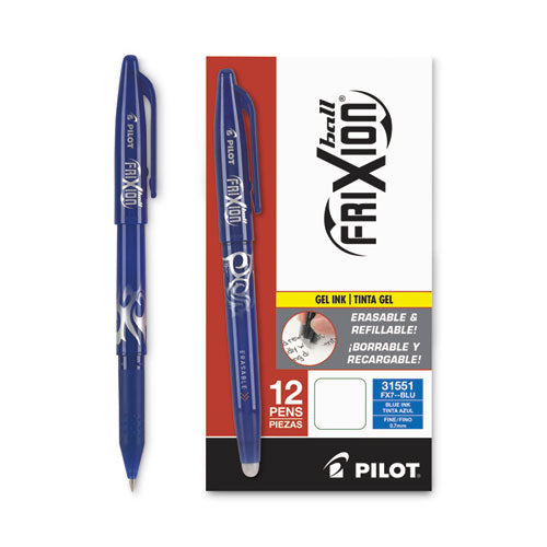 Image of Pilot® Frixion Ball Erasable Gel Pen, Stick, Fine 0.7 Mm, Blue Ink, Blue Barrel