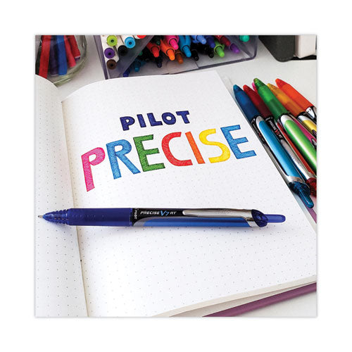 Image of Pilot® Precise V7RT Rollerball Pen, Retractable, Fine 0.7 mm, Blue Ink, Blue Barrel