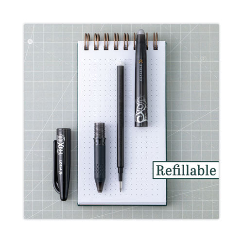 Image of Pilot® FriXion Ball Erasable Gel Pen, Stick, Fine 0.7 mm, Black Ink, Black Barrel