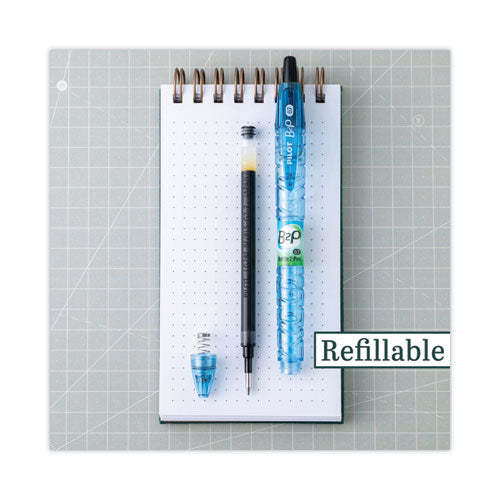 Image of Pilot® B2p Bottle-2-Pen Recycled Gel Pen, Retractable, Fine 0.7 Mm, Blue Ink, Translucent Blue Barrel