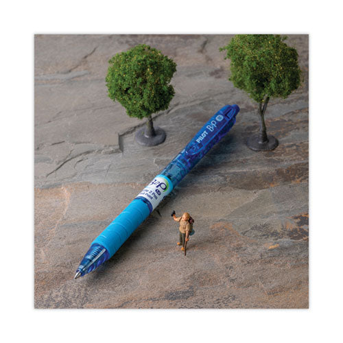Image of Pilot® B2p Bottle-2-Pen Recycled Ballpoint Pen, Retractable, Medium 1 Mm, Blue Ink, Translucent Blue Barrel, Dozen