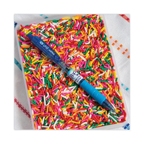 Image of Pilot® B2p Bottle-2-Pen Recycled Ballpoint Pen, Retractable, Medium 1 Mm, Blue Ink, Translucent Blue Barrel, Dozen