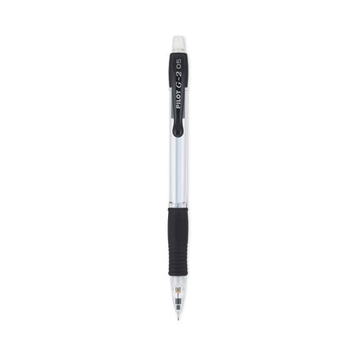 Image of Pilot® G2 Mechanical Pencil, 0.5 mm, HB (#2), Black Lead, Clear/Black Barrel, Dozen