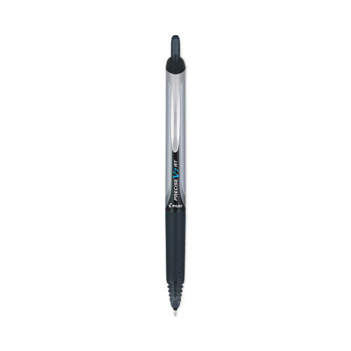 Image of Pilot® Precise V7RT Rollerball Pen, Retractable, Fine 0.7 mm, Black Ink, Black Barrel