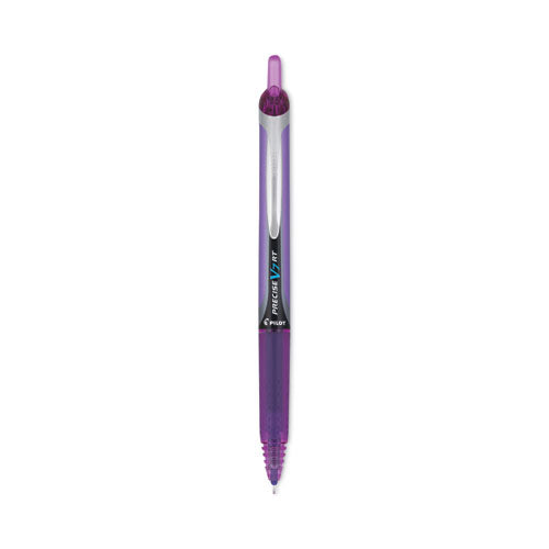 Image of Pilot® Precise V7RT Rollerball Pen, Retractable, Fine 0.7 mm, Purple Ink, Purple Barrel