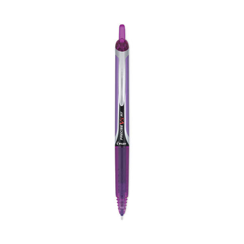 Image of Pilot® Precise V5RT Rollerball Pen, Retractable, Extra-Fine 0.5 mm, Purple Ink, Purple Barrel