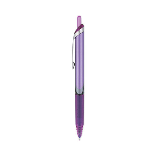 Image of Pilot® Precise V5RT Rollerball Pen, Retractable, Extra-Fine 0.5 mm, Purple Ink, Purple Barrel