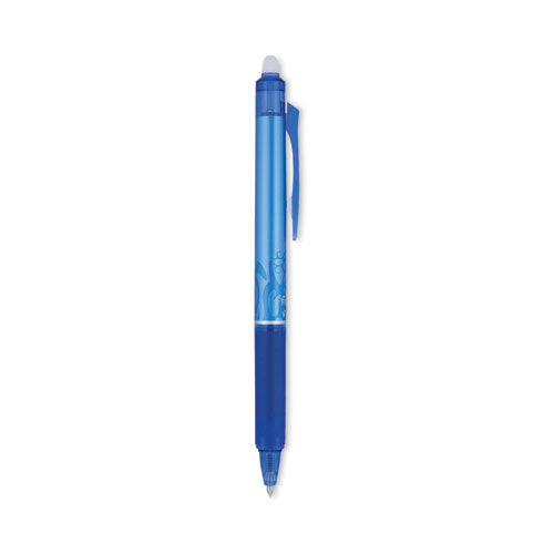 Image of Pilot® Frixion Clicker Erasable Gel Pen, Retractable, Extra-Fine 0.5 Mm, Blue Ink, Blue Barrel, Dozen