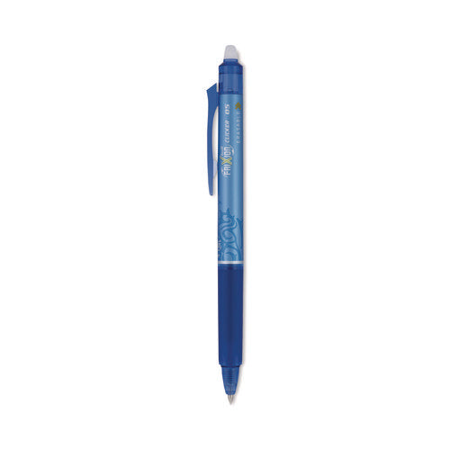 Image of Pilot® Frixion Clicker Erasable Gel Pen, Retractable, Extra-Fine 0.5 Mm, Blue Ink, Blue Barrel, Dozen