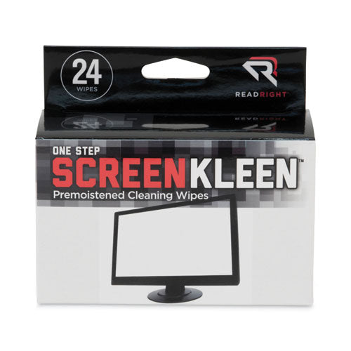 Image of Read Right® OneStep Screen Cleaner, 5 x 5, Unscented, 24/Box