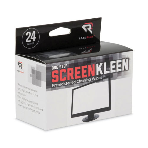 Image of Read Right® OneStep Screen Cleaner, 5 x 5, Unscented, 24/Box