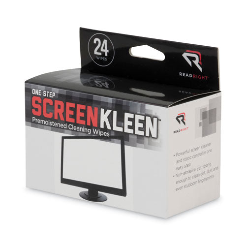 Image of Read Right® OneStep Screen Cleaner, 5 x 5, Unscented, 24/Box