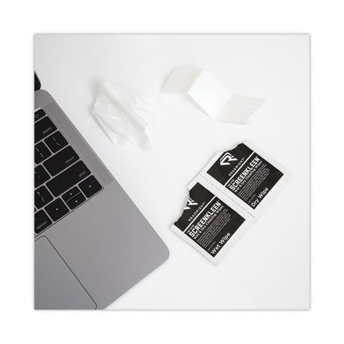 Image of Read Right® Two Step ScreenKleen Wet and Dry Cleaning Wipes, 5 x 5, Unscented, 40/Box
