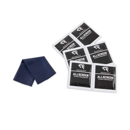 Image of Read Right® AllScreen Cleaning Kit with (1) 6 x 6 Microfiber Cloth, (50) 4 x 5 Individually Wrapped Pre-Saturated Wipes, Unscented, White