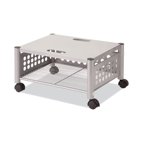 Image of Vertiflex® Underdesk Machine Stand, Metal, 2 Shelves, 90 lb Capacity, 21.5" x 17.88" x 11.5", Matte Gray