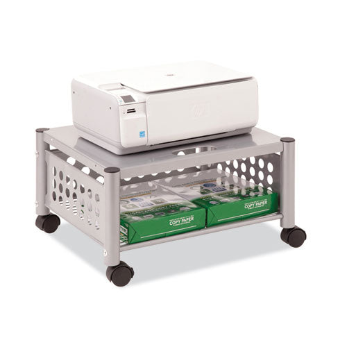 Image of Vertiflex® Underdesk Machine Stand, Metal, 2 Shelves, 90 lb Capacity, 21.5" x 17.88" x 11.5", Matte Gray